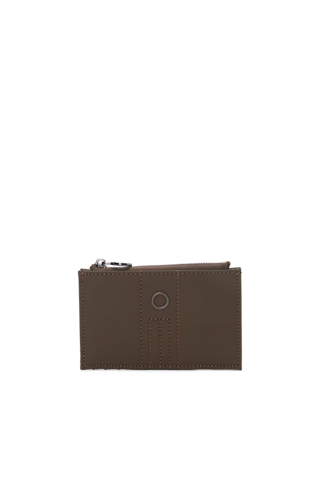 O Bag Anemone Chocolate Rubberized Fabric Zip Card Holder Accessory