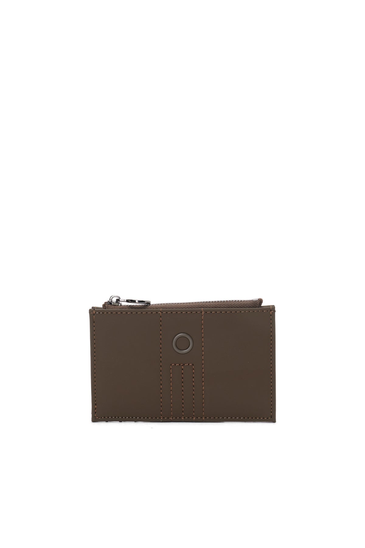 Accessorio Portacarte Con Zip O Bag Anemone Tessuto Gommato Cioccolato