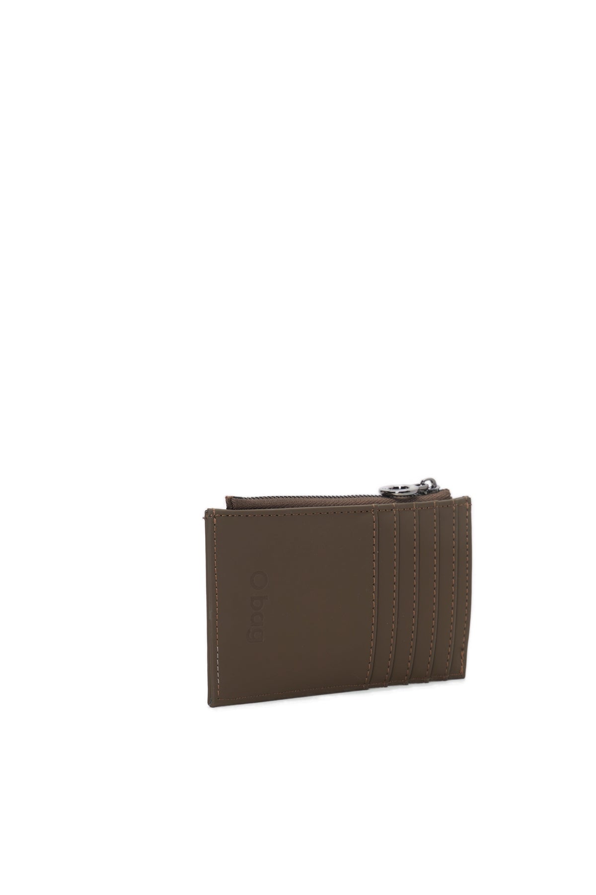 Accessorio Portacarte Con Zip O Bag Anemone Tessuto Gommato Cioccolato