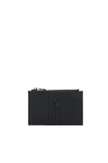 O Bag Anemone Black Rubberized Fabric Zip Card Holder Accessory