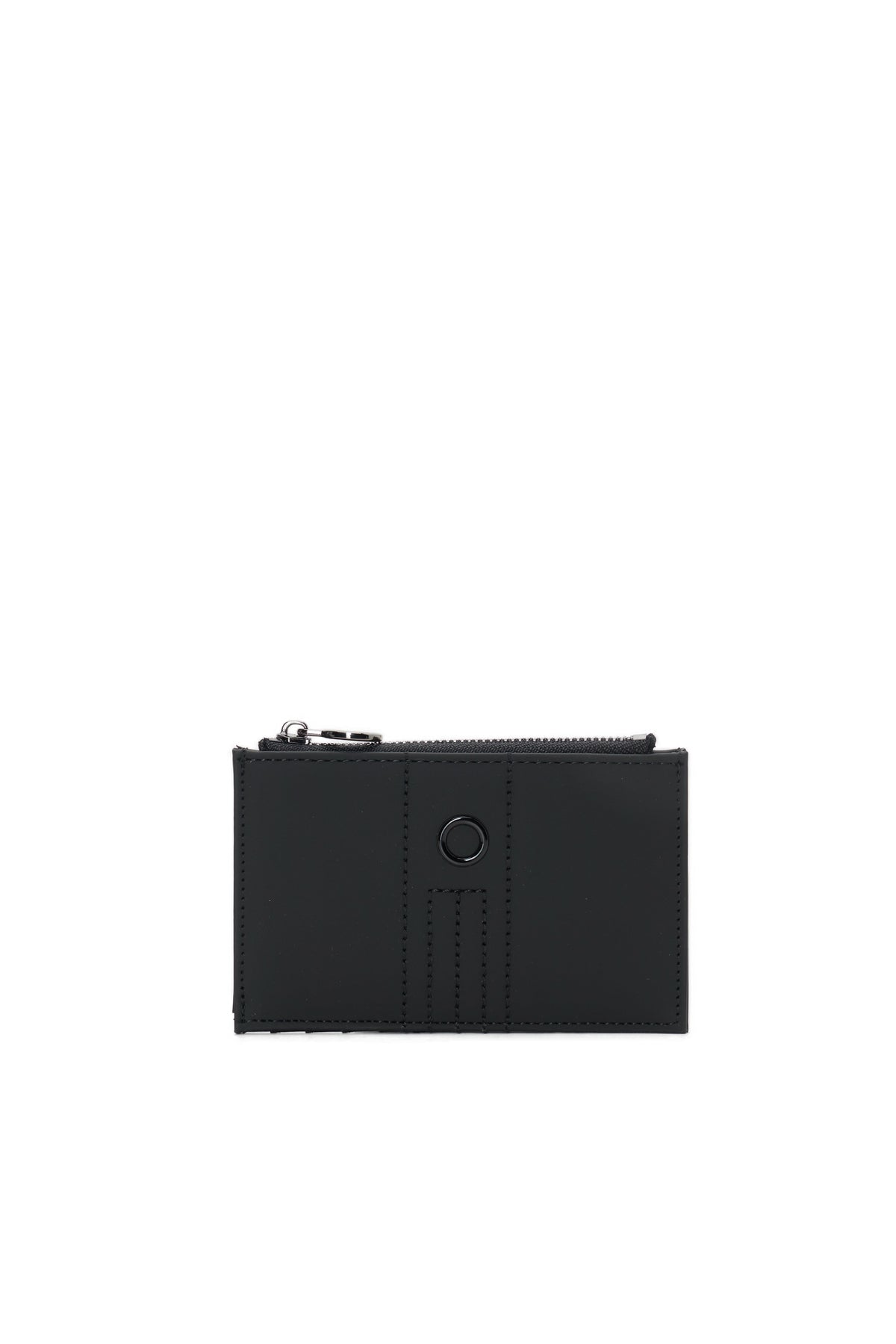 Accessorio Portacarte Con Zip O Bag Anemone Tessuto Gommato Nero