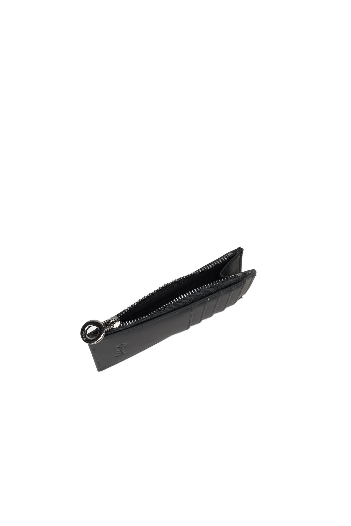 Accessorio Portacarte Con Zip O Bag Anemone Tessuto Gommato Nero