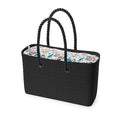 O bag Beach modular bag with long rope handles and black seahorse fabric inner bag