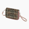 Borsa composta O Pocket pattina e tracolla extraslim tessuto tartan 3d old pink
