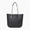 O bag con manico lungo a catena a "T" e sacca canvas