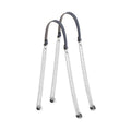 Manico doppia catena a t tessuto sintetico blu navy + argento