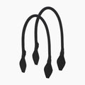 Manico lungo a rombo nero tessuto sintetico suede