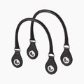 Manico goccia forato corto double con anello a d tessuto sintetico effetto nappa easy nero