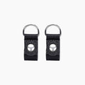 Matte black and silver effect synthetic fabric clip