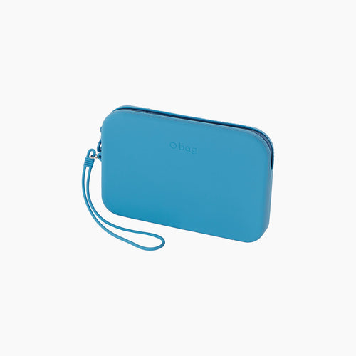Accessorio necessaire con zip e manichetto O bag fiesta silicone light blue
