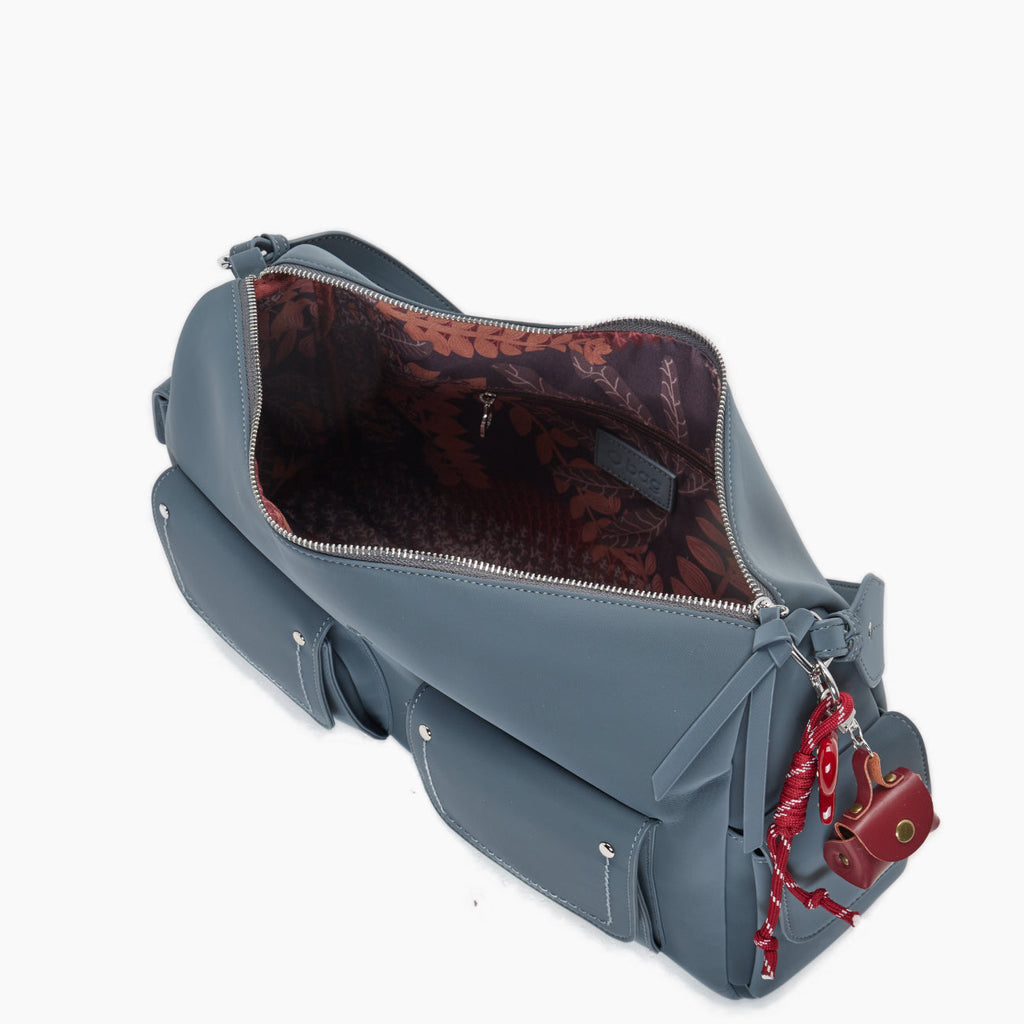 Borsa Completa Con Chiusura Zip E Tasche O Bag Sacca Iris Tessuto Gommato New Carta Da Zucchero