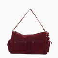 Borsa Completa Con Chiusura Zip E Tasche O Bag Sacca Iris Tessuto Gommato New Rosso
