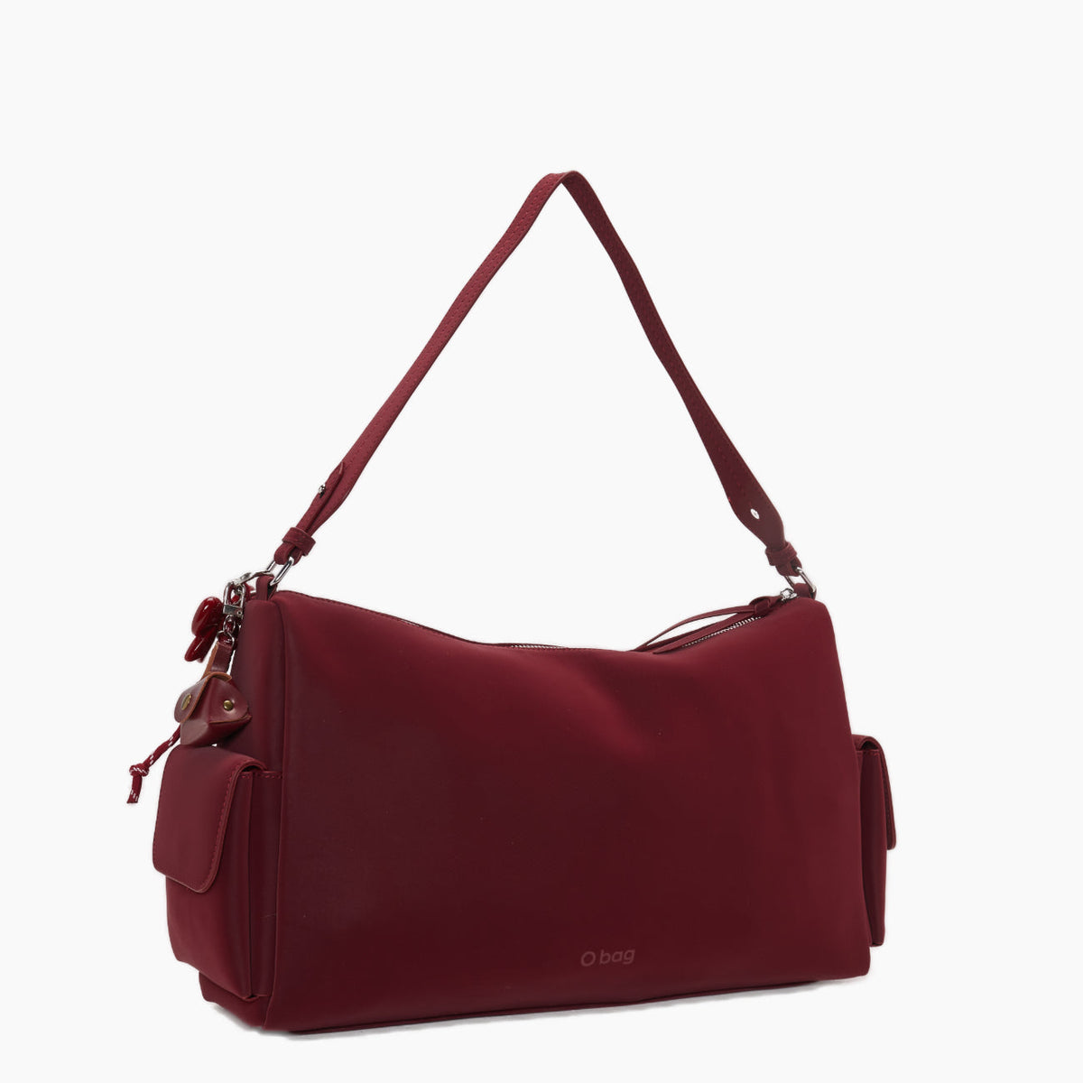 Borsa Completa Con Chiusura Zip E Tasche O Bag Sacca Iris Tessuto Gommato New Rosso