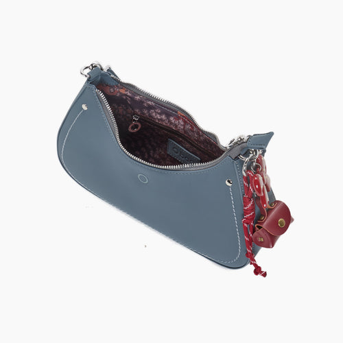 Borsa Completa A Spalla Con Chiusura Zip O Bag Hobo Iris Tessuto Gommato New Carta Da Zucchero