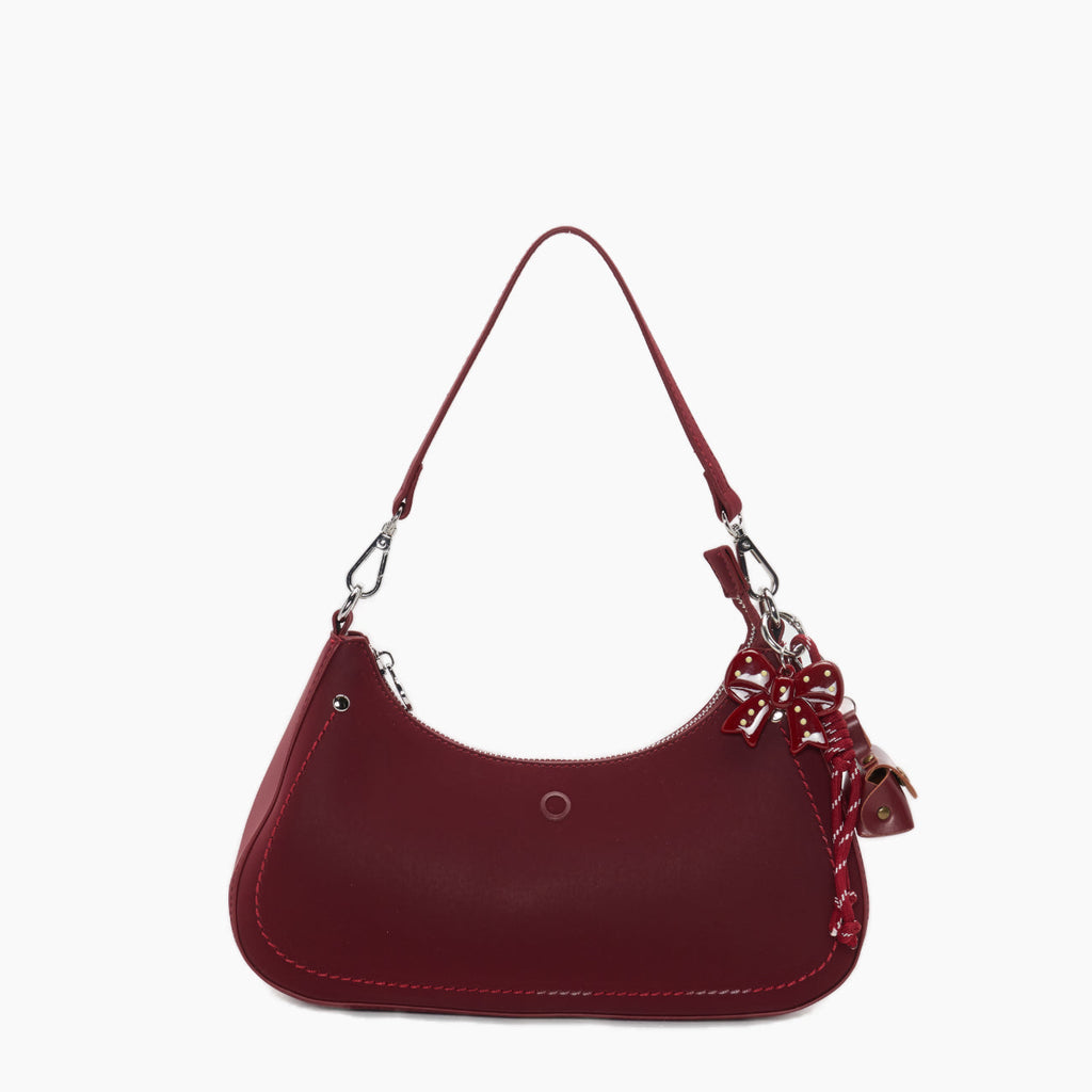 Borsa Completa A Spalla Con Chiusura Zip O Bag Hobo Iris Tessuto Gommato New Rosso