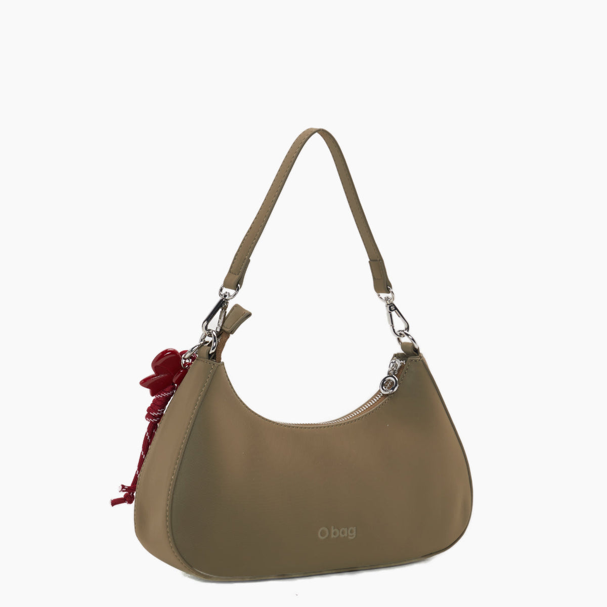 Borsa Completa A Spalla Con Chiusura Zip O Bag Hobo Iris Tessuto Gommato verde