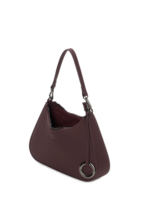 Borsa Completa A Spalla Con Chiusura Zip O Bag Cortina Tessuto Gommato Burgundy