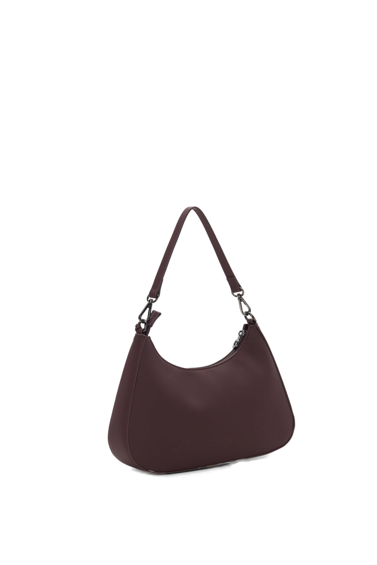 Borsa Completa A Spalla Con Chiusura Zip O Bag Cortina Tessuto Gommato Burgundy