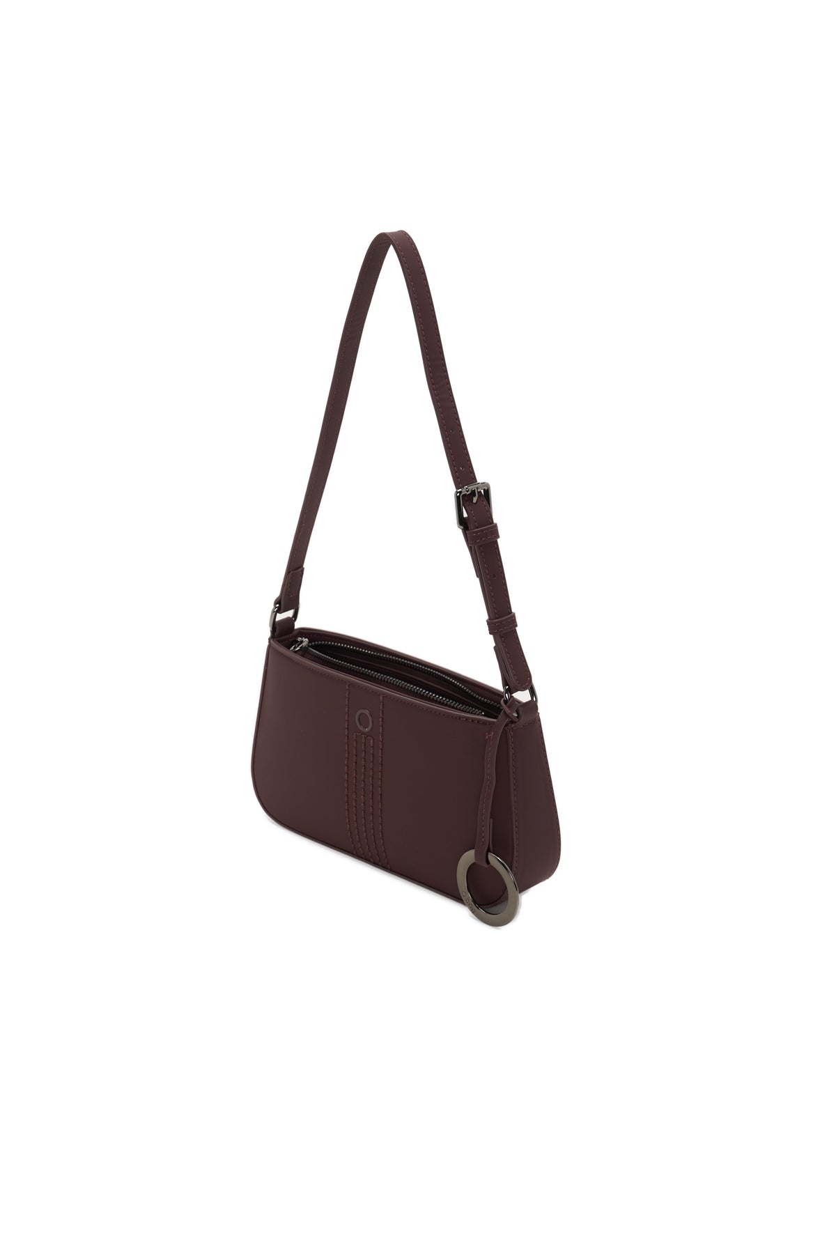 Borsa Completa Con Zip E Tracolla O Bag Verbier Tessuto Gommato Burgundy