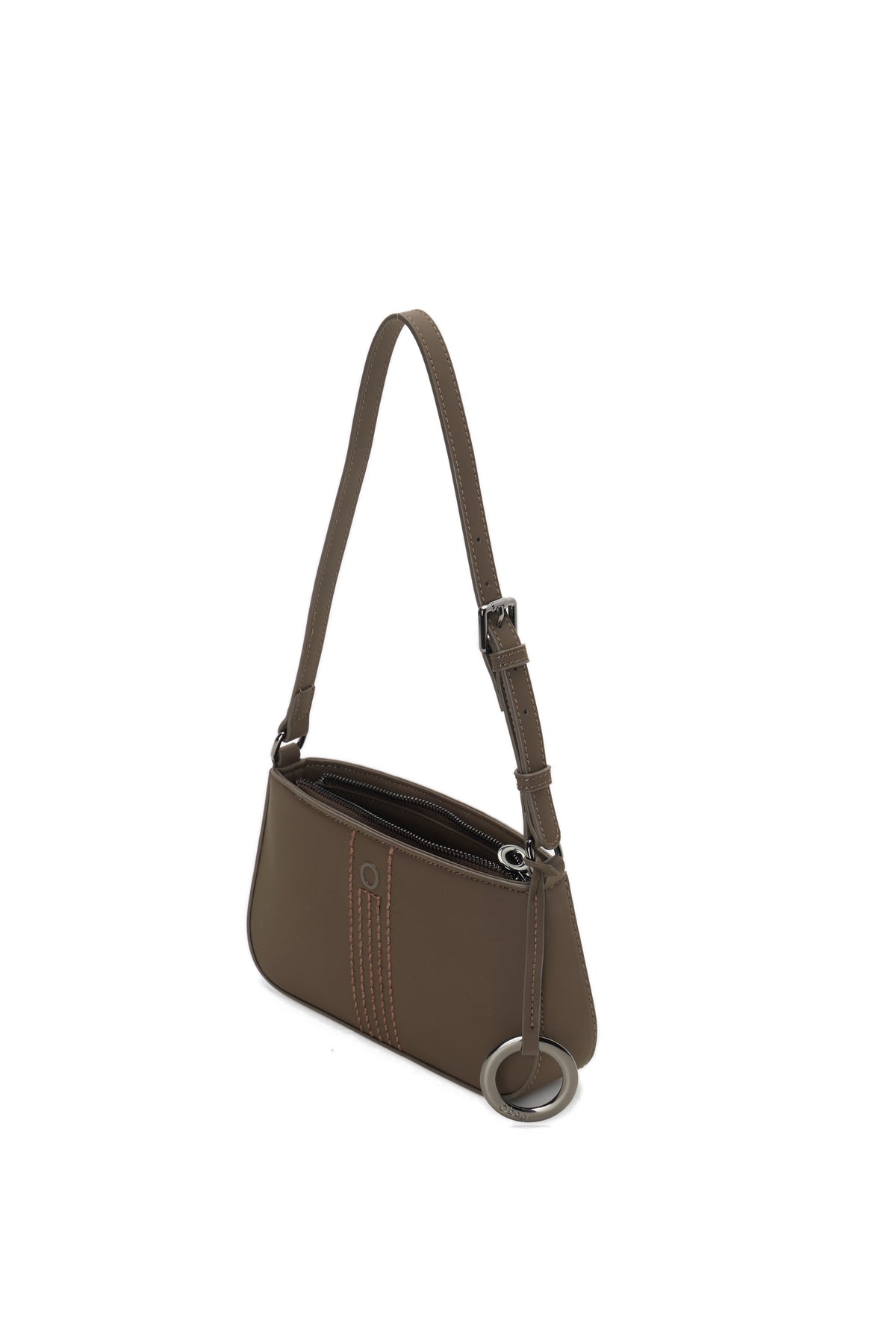 Borsa Completa Con Zip E Tracolla O Bag Verbier Tessuto Gommato Cioccolato