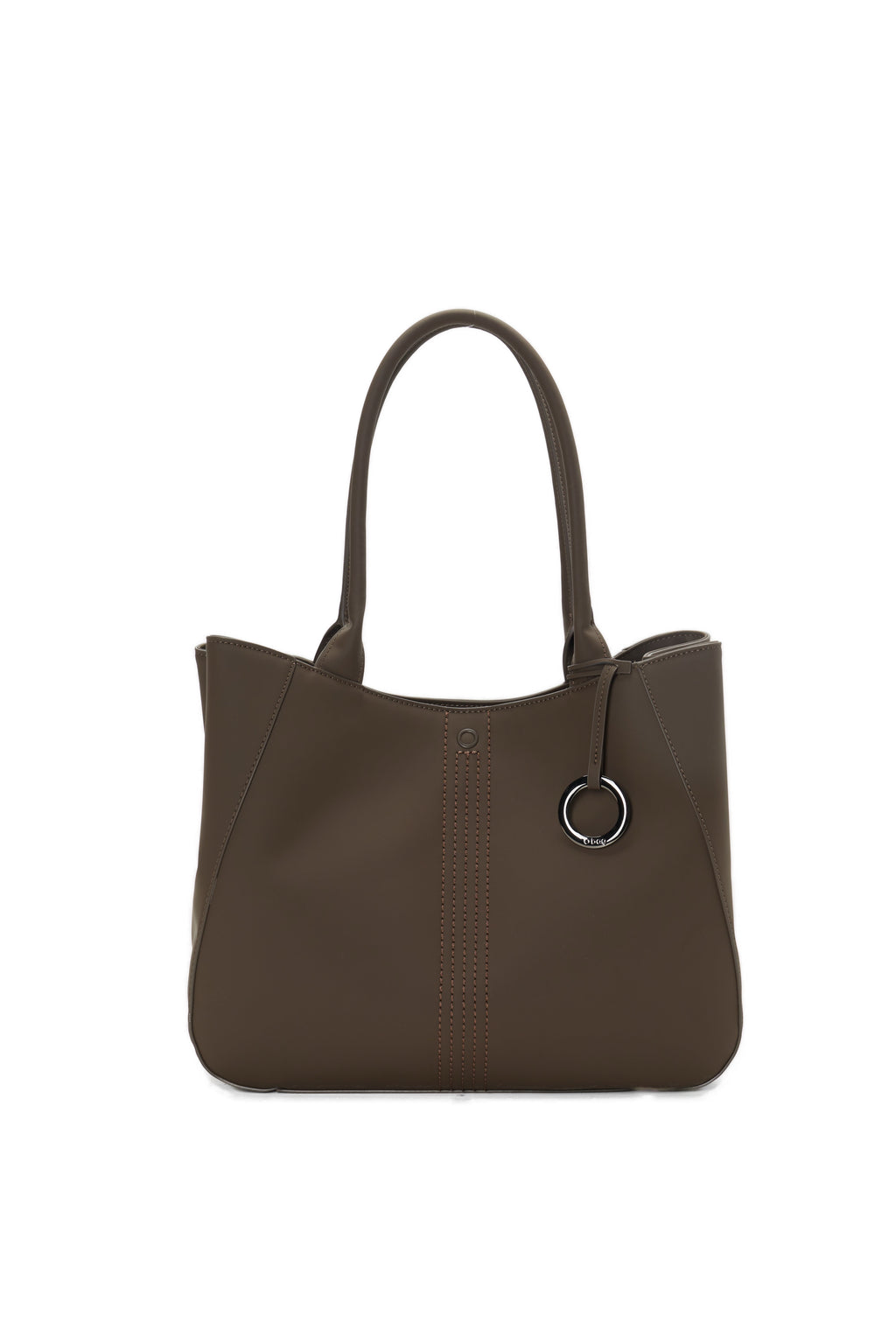 Complete O Bag Courmayeur Shopper with Zip Closure in Chocolate Rubberized Fabric