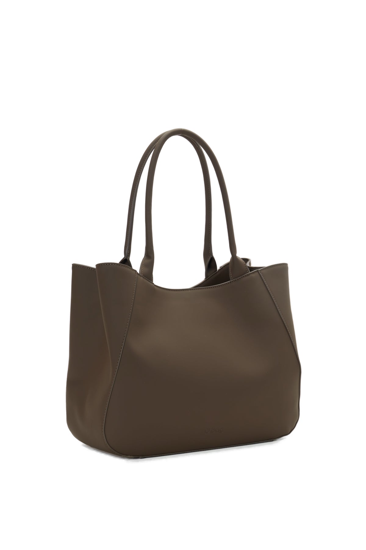 Borsa Completa Shopper Con Chiusura Zip O Bag courmayeur Tessuto Gommato Cioccolato