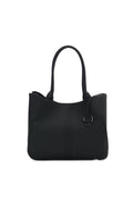 O Bag Courmayeur Complete Shopper Bag with Zip Closure in Black Rubberized Fabric