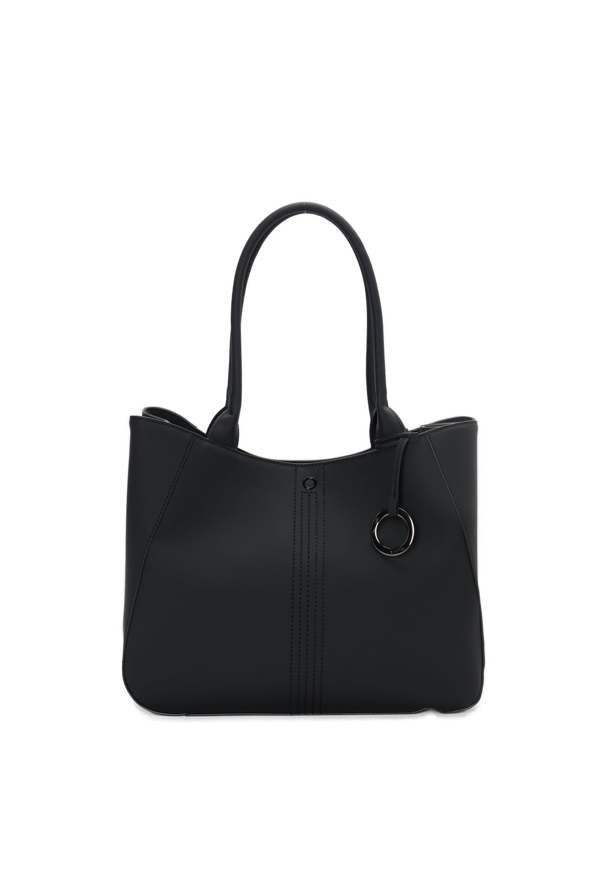 Borsa Completa Shopper Con Chiusura Zip O Bag courmayeur Tessuto Gommato Nero