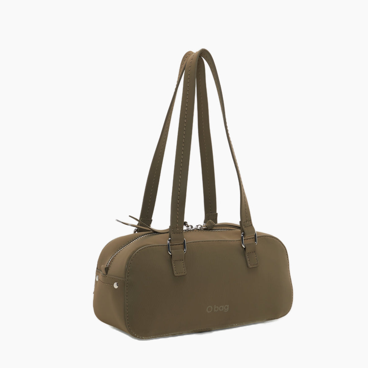 Borsa Completa Con Chiusura Zip E Tasche O Bag Bauletto Iris Tessuto Gommato verde