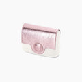 Laminated effect O pocket flap with magnetic closure pink