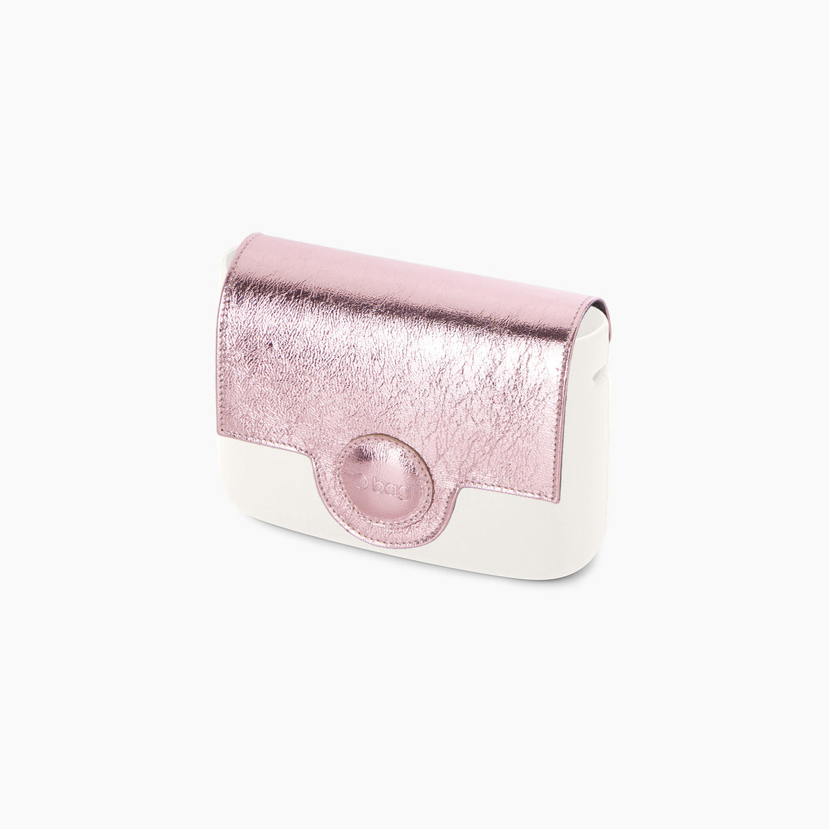 Laminated effect O pocket flap with magnetic closure pink