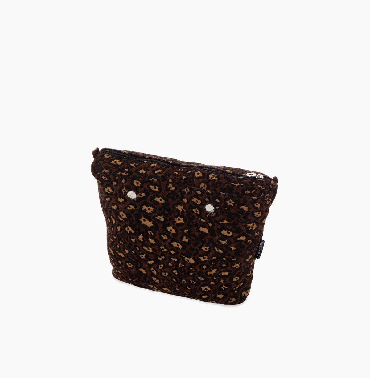 Sacca Interna Zip O Bag Mini Tessuto Jacquard Leopardo Nero
