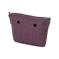 Sacca Interna Zip O Bag Mini Tessuto Quadro Burgundy