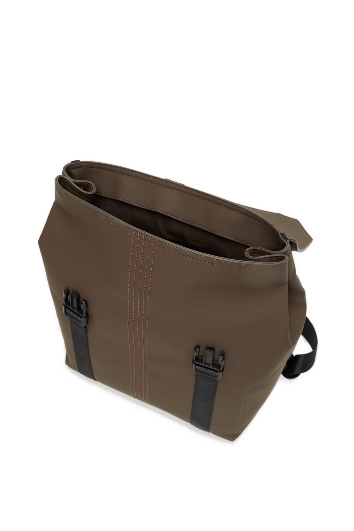 Zaino Completo Con Spallaccio O Bag Livigno Tessuto Gommato Cioccolato