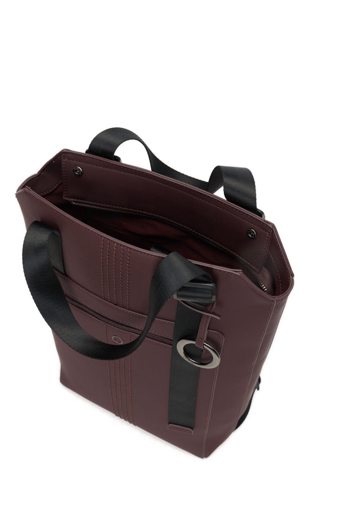 Zaino Completo Con Chiusura Zip E Tasca O Bag Zermatt Tessuto Gommato Burgundy