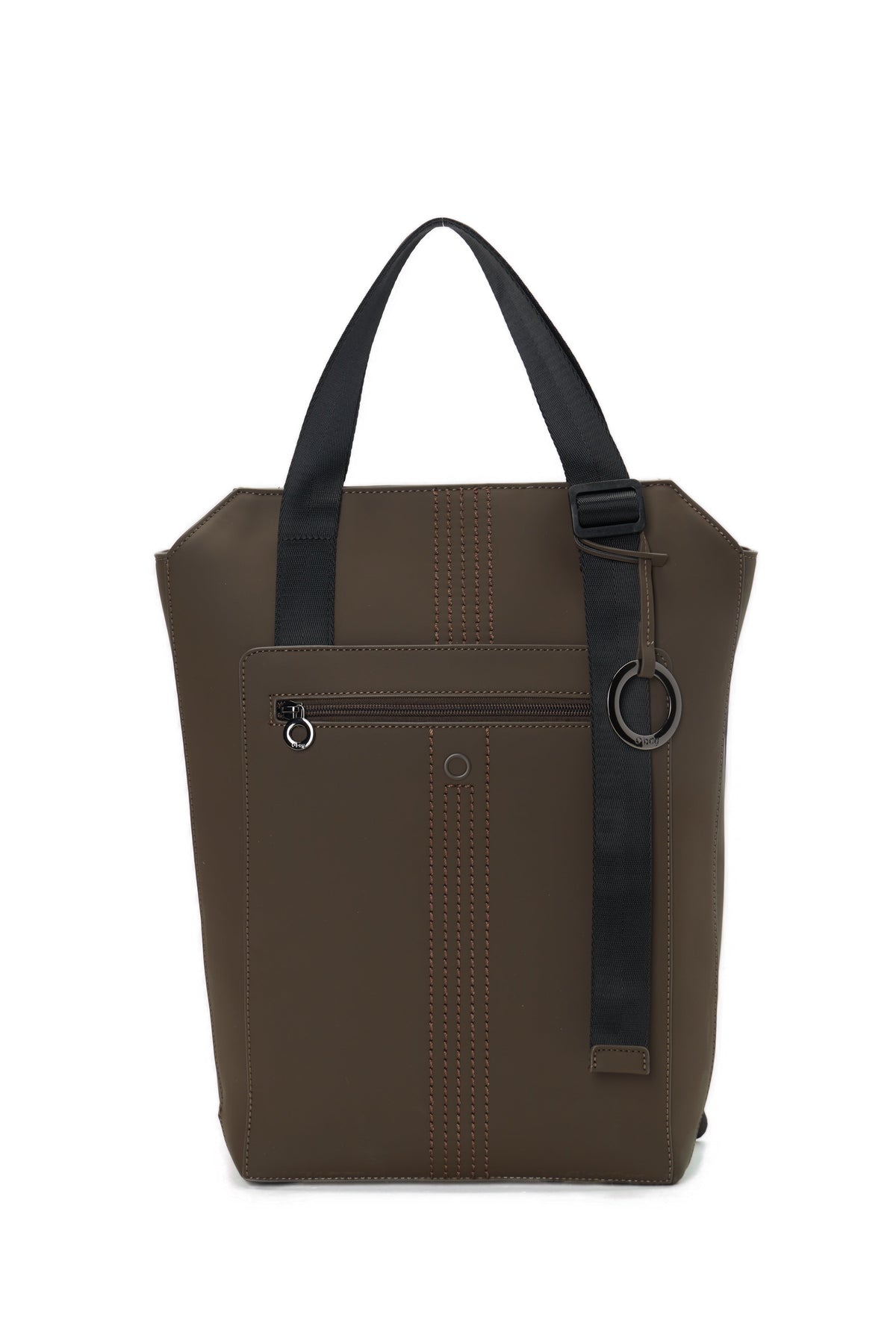 Zaino Completo Con Chiusura Zip E Tasca O Bag Zermatt Tessuto Gommato Cioccolato