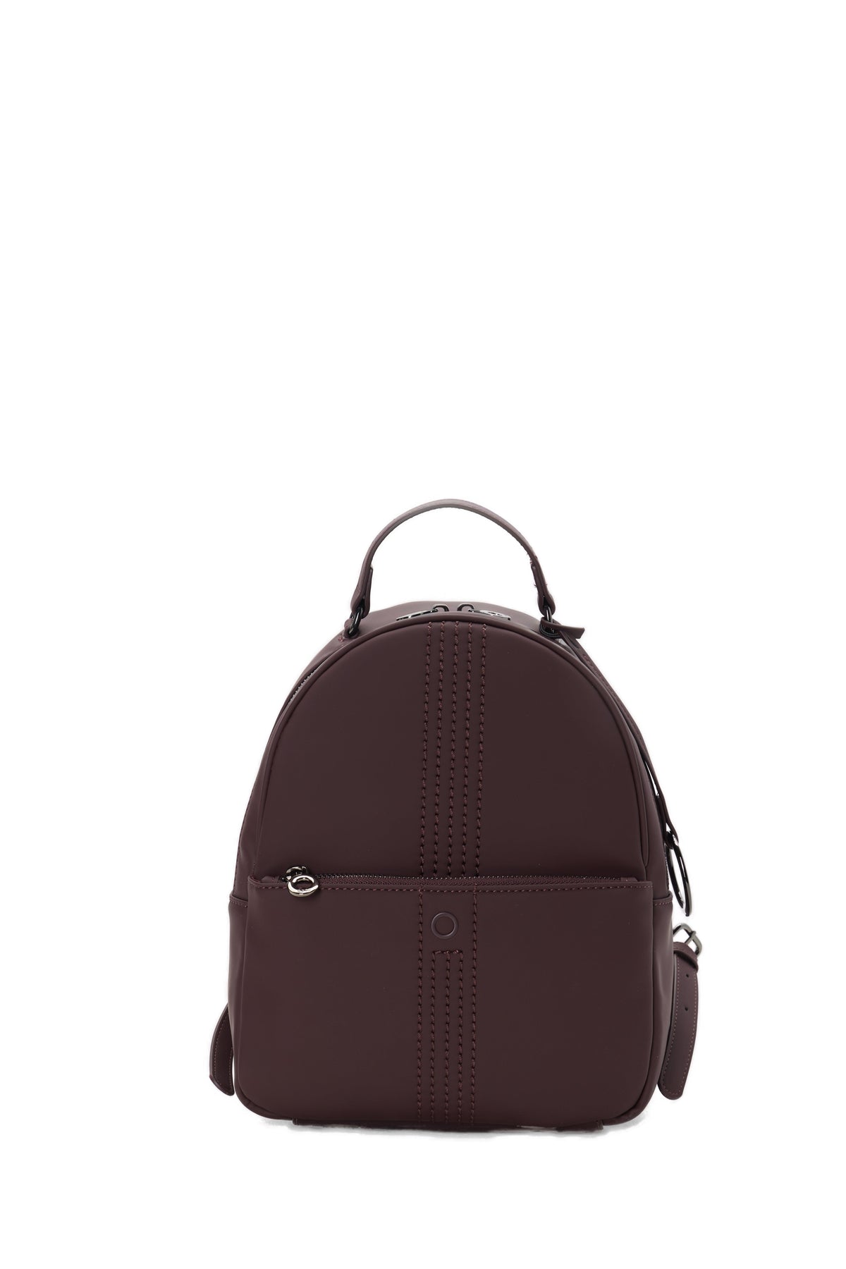 Zaino Completo Con Chiusura Zip E Tasca O Bag Thuile Tessuto Gommato Burgundy
