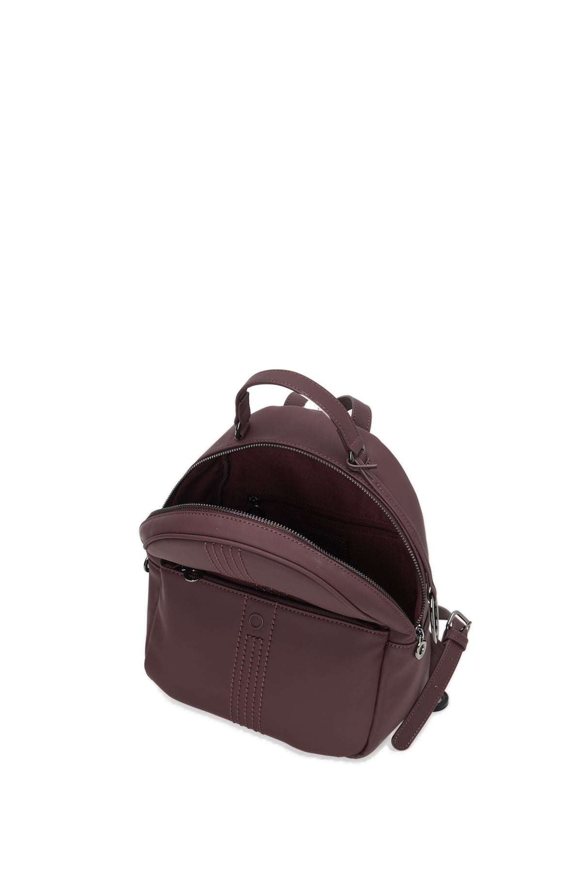 Zaino Completo Con Chiusura Zip E Tasca O Bag Thuile Tessuto Gommato Burgundy