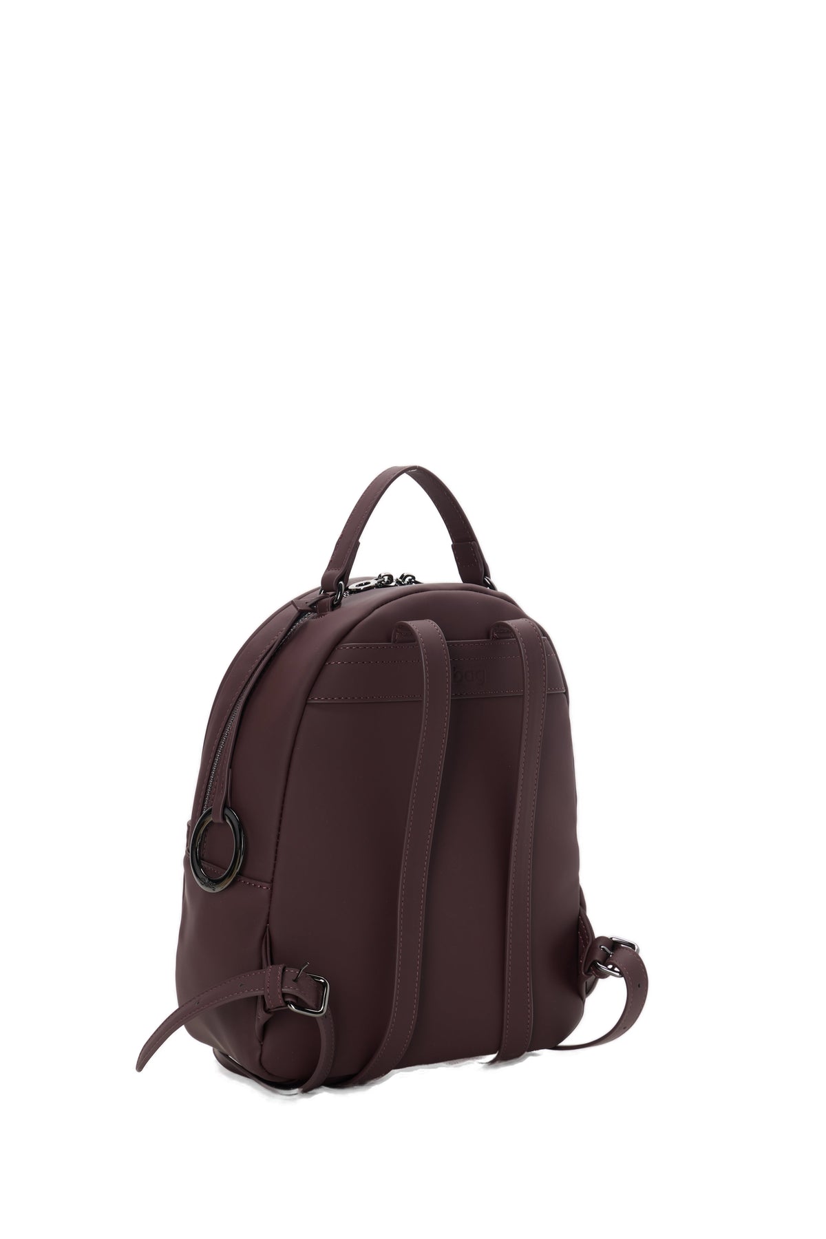 Zaino Completo Con Chiusura Zip E Tasca O Bag Thuile Tessuto Gommato Burgundy