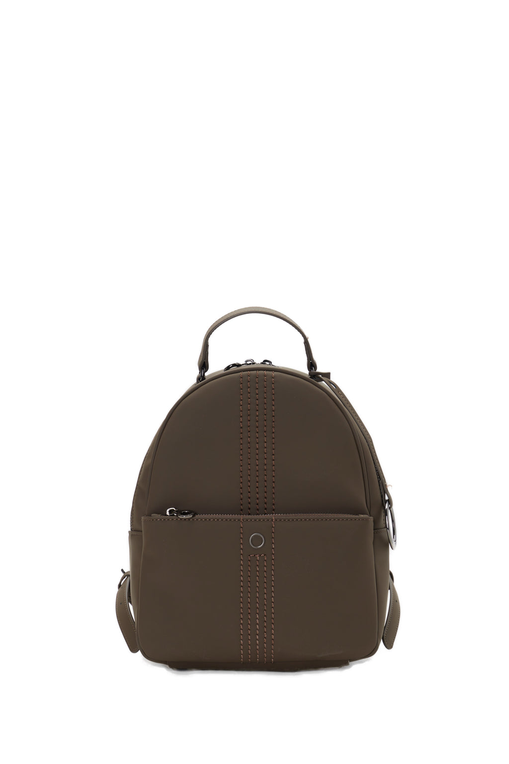 Zaino Completo Con Chiusura Zip E Tasca O Bag Thuile Tessuto Gommato Cioccolato