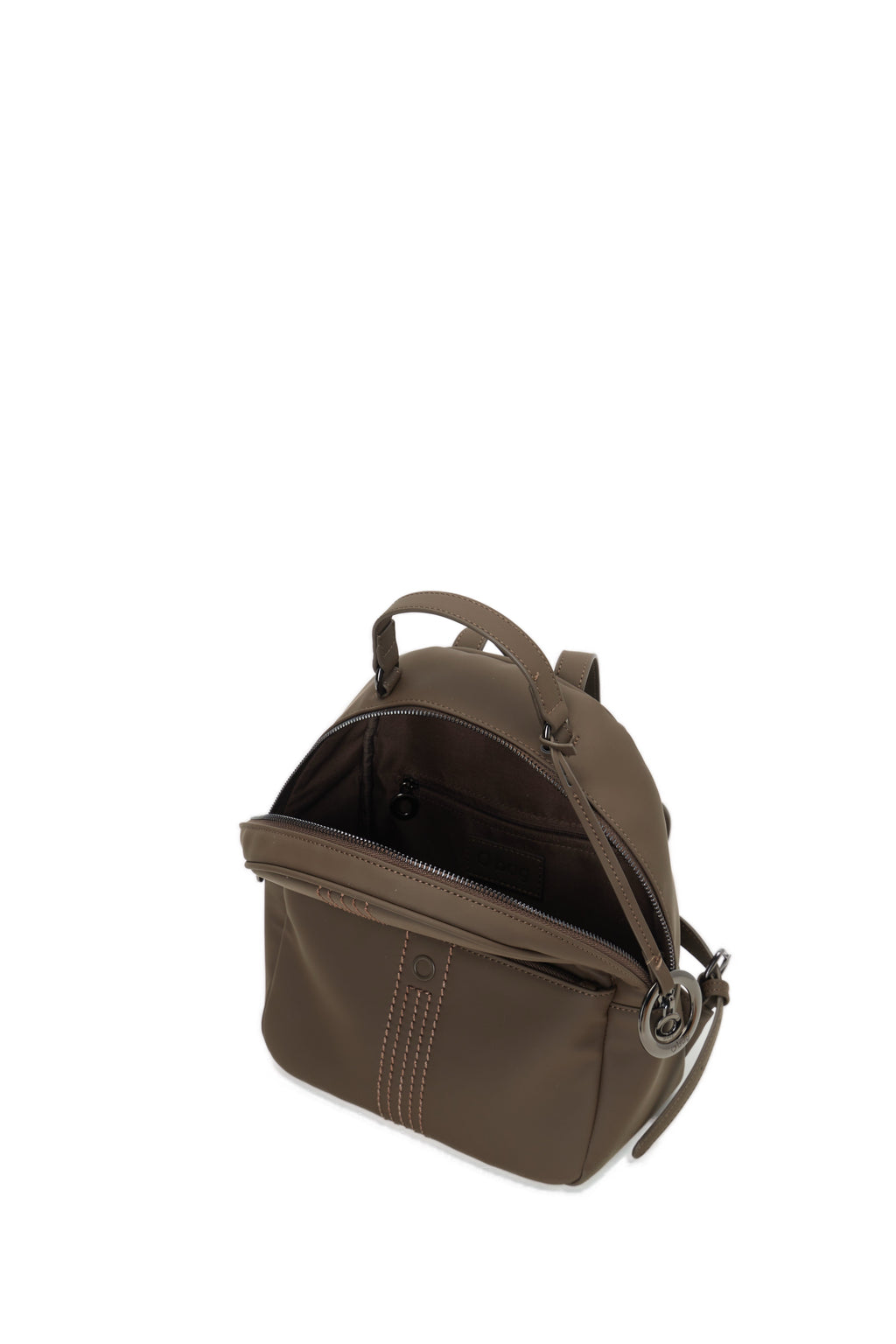 Zaino Completo Con Chiusura Zip E Tasca O Bag Thuile Tessuto Gommato Cioccolato