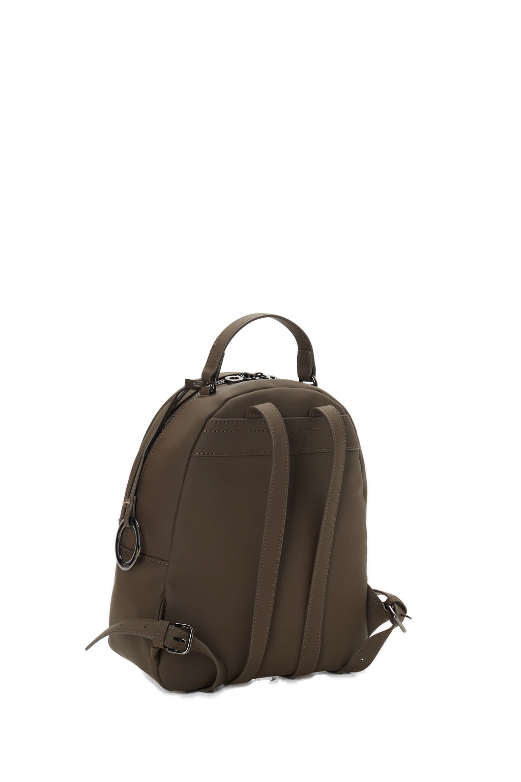 Zaino Completo Con Chiusura Zip E Tasca O Bag Thuile Tessuto Gommato Cioccolato