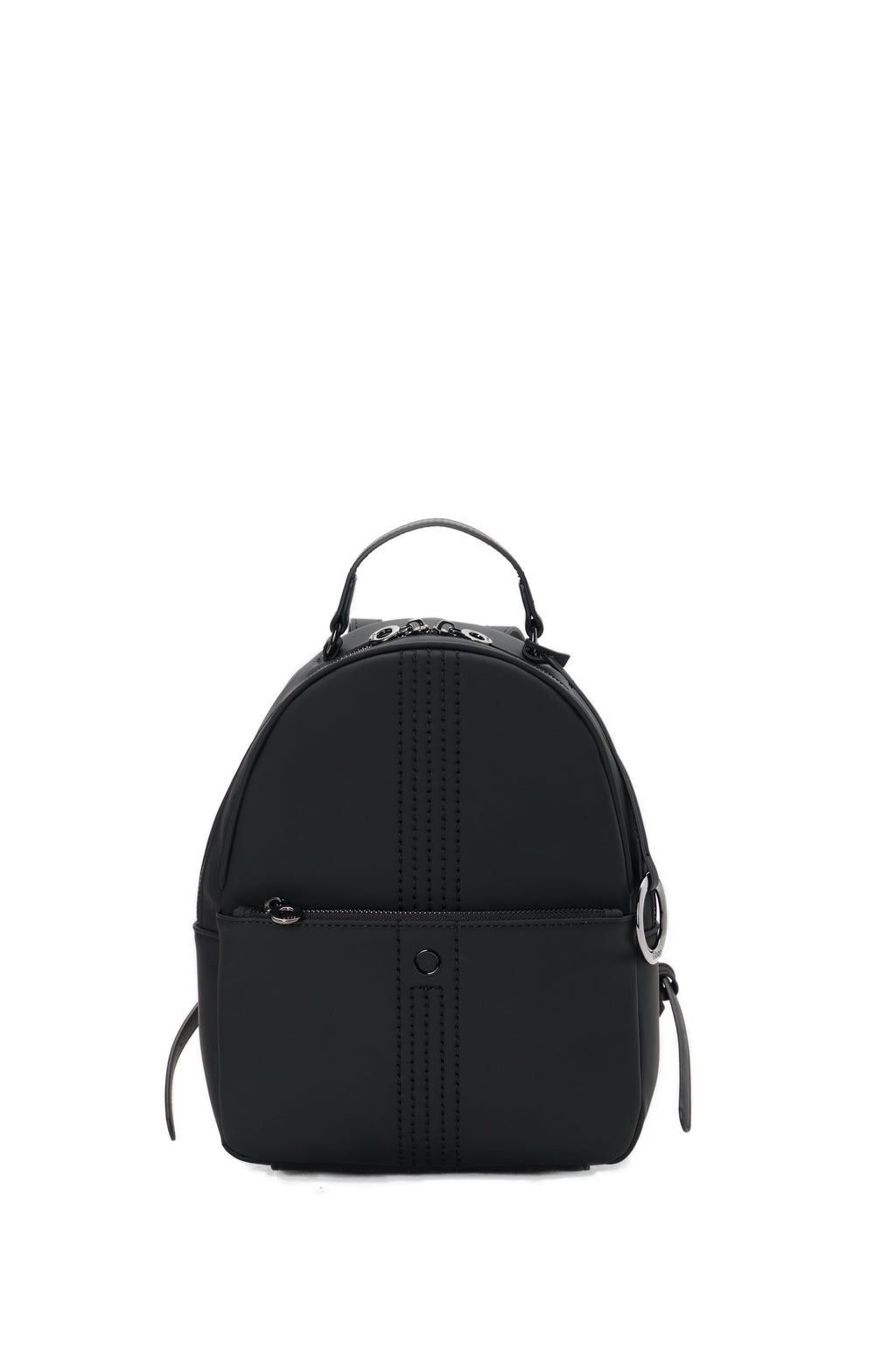 Zaino Completo Con Chiusura Zip E Tasca O Bag Thuile Tessuto Gommato Nero