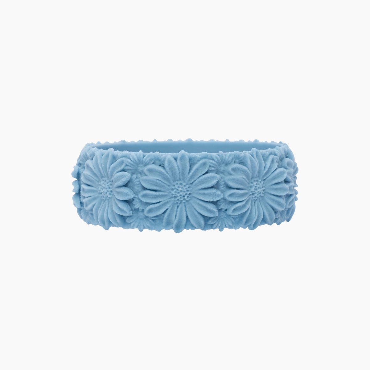 O Bracelet Daisy big silicone blu pastello