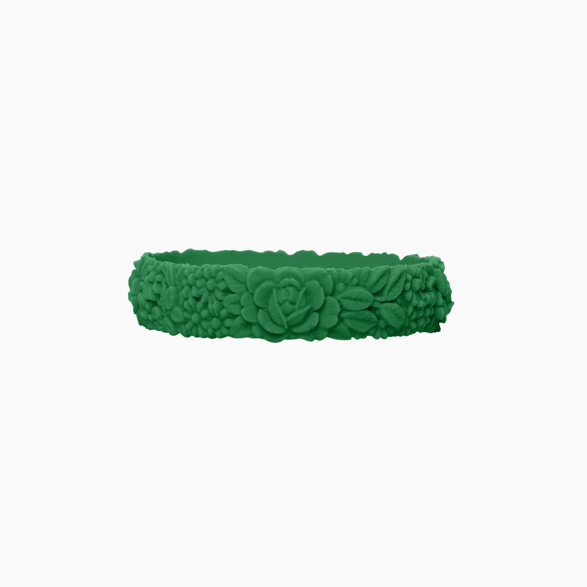 O bracelet flower slim emerald silicone