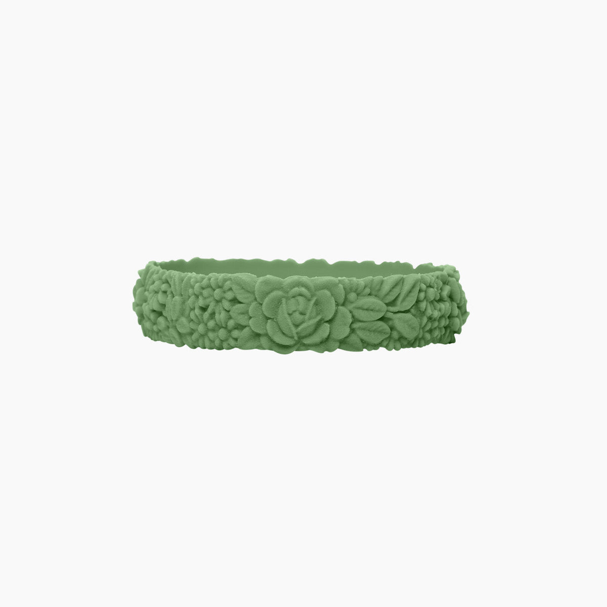 O Bracelet flower slim silicone green
