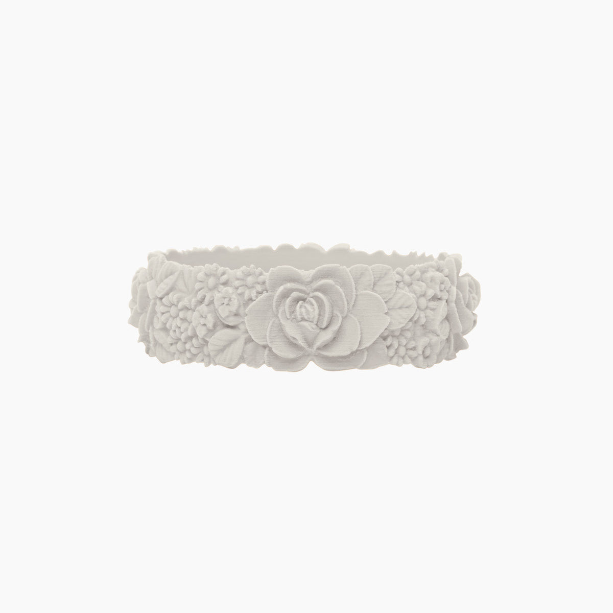 O Bracelet fLower large ivory silicone