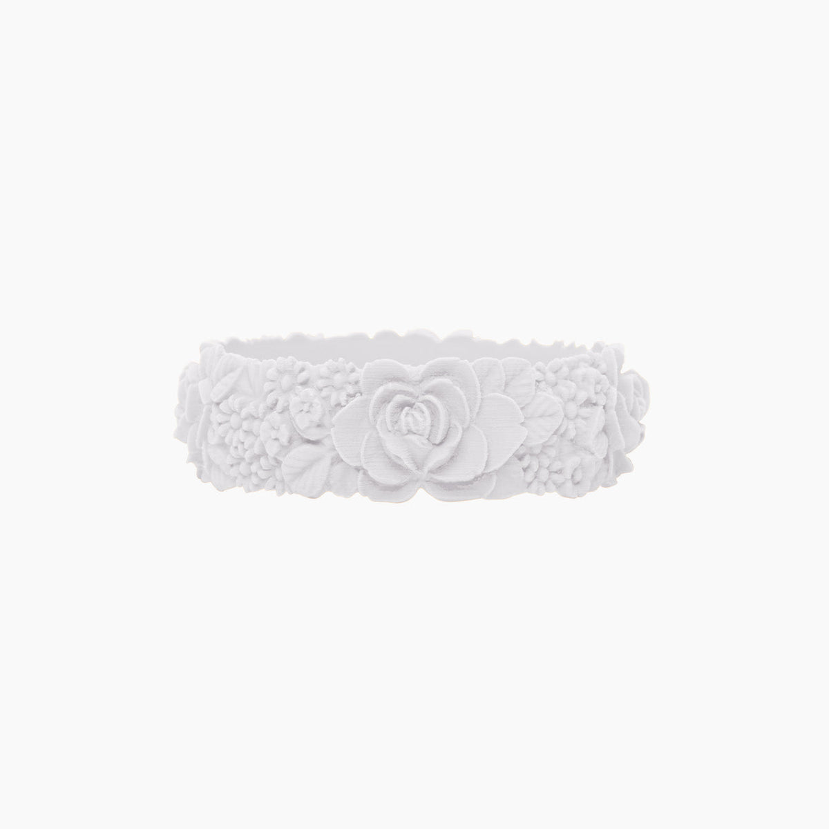 O Bracelet flower big silicone bianco