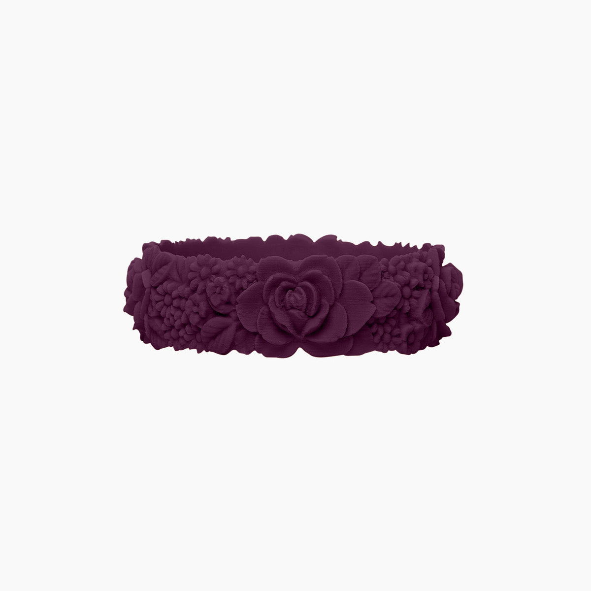 O Bracelet flower big silicone bordeaux