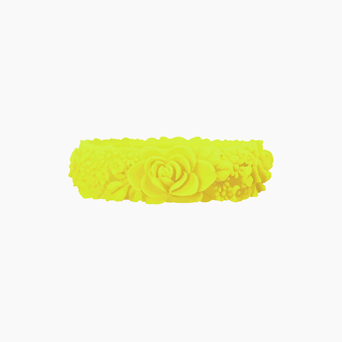 O Bracelet flower big silicone fluo giallo